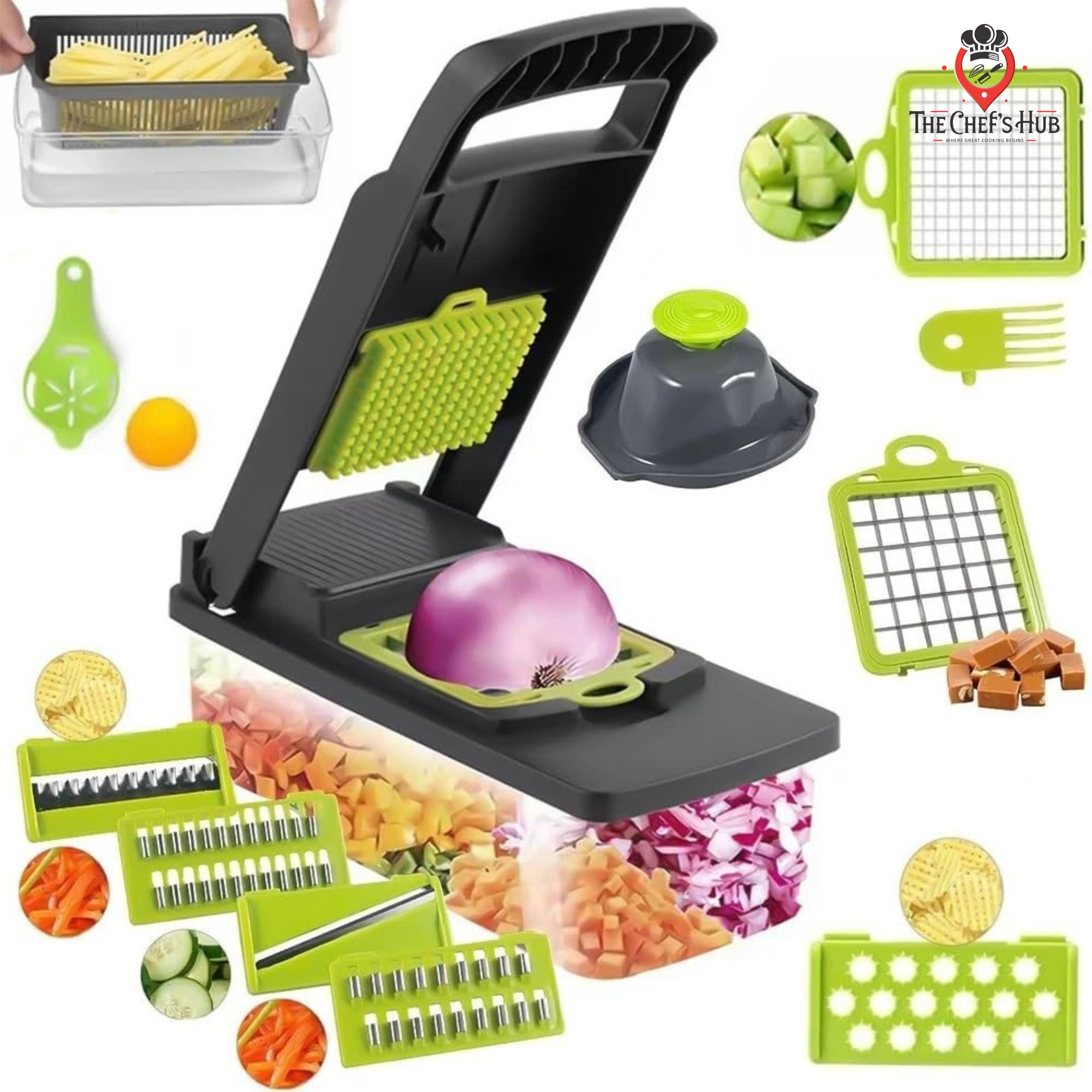 Vegetable Chopper, Pro Onion Chopper, 14 in 1Multifunctional Food Chopper