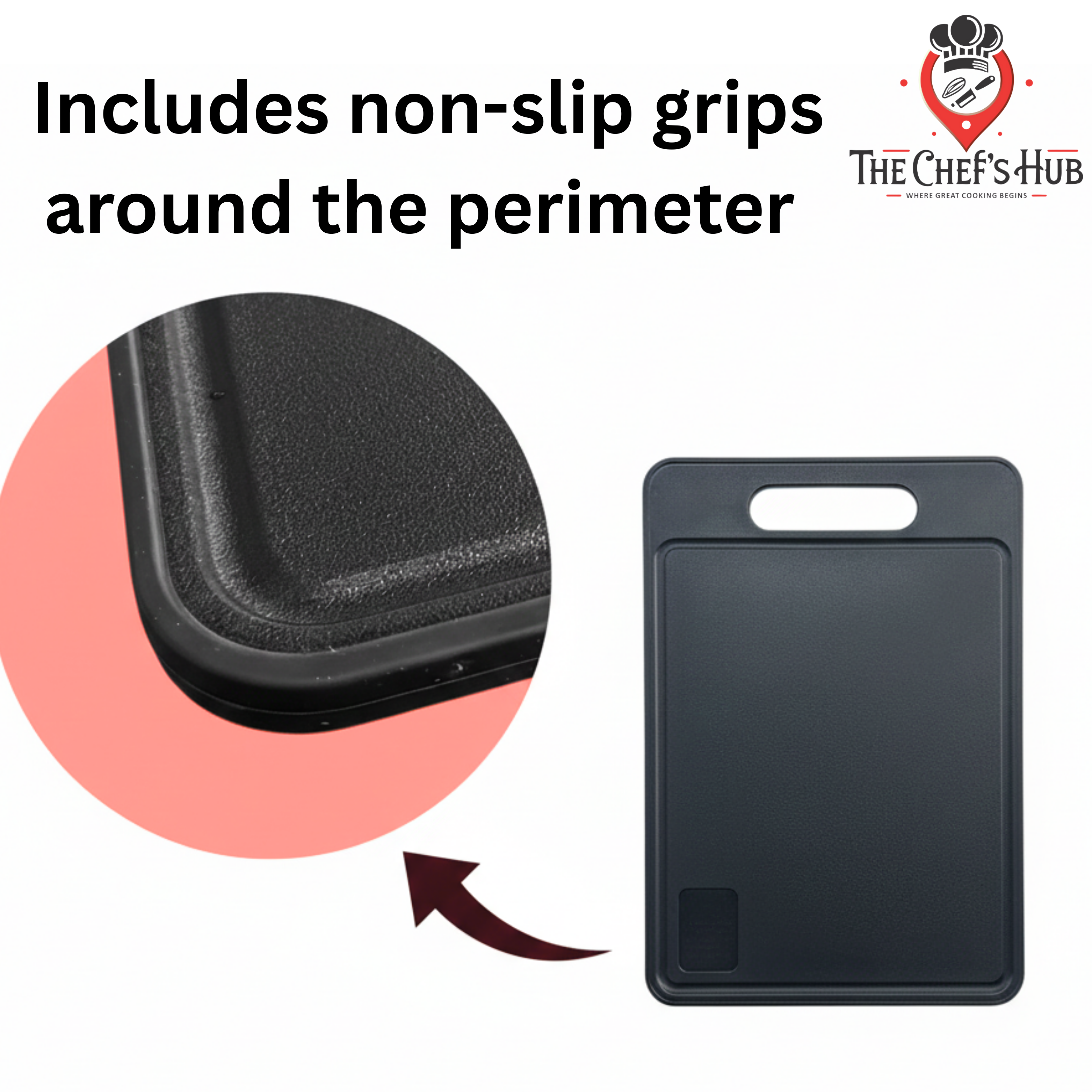 Premium Black Multifunctional Cutting Board – Non-Slip, Double-Sided, Grater Included, Juice Groove, Antibacterial, Dishwasher Safe