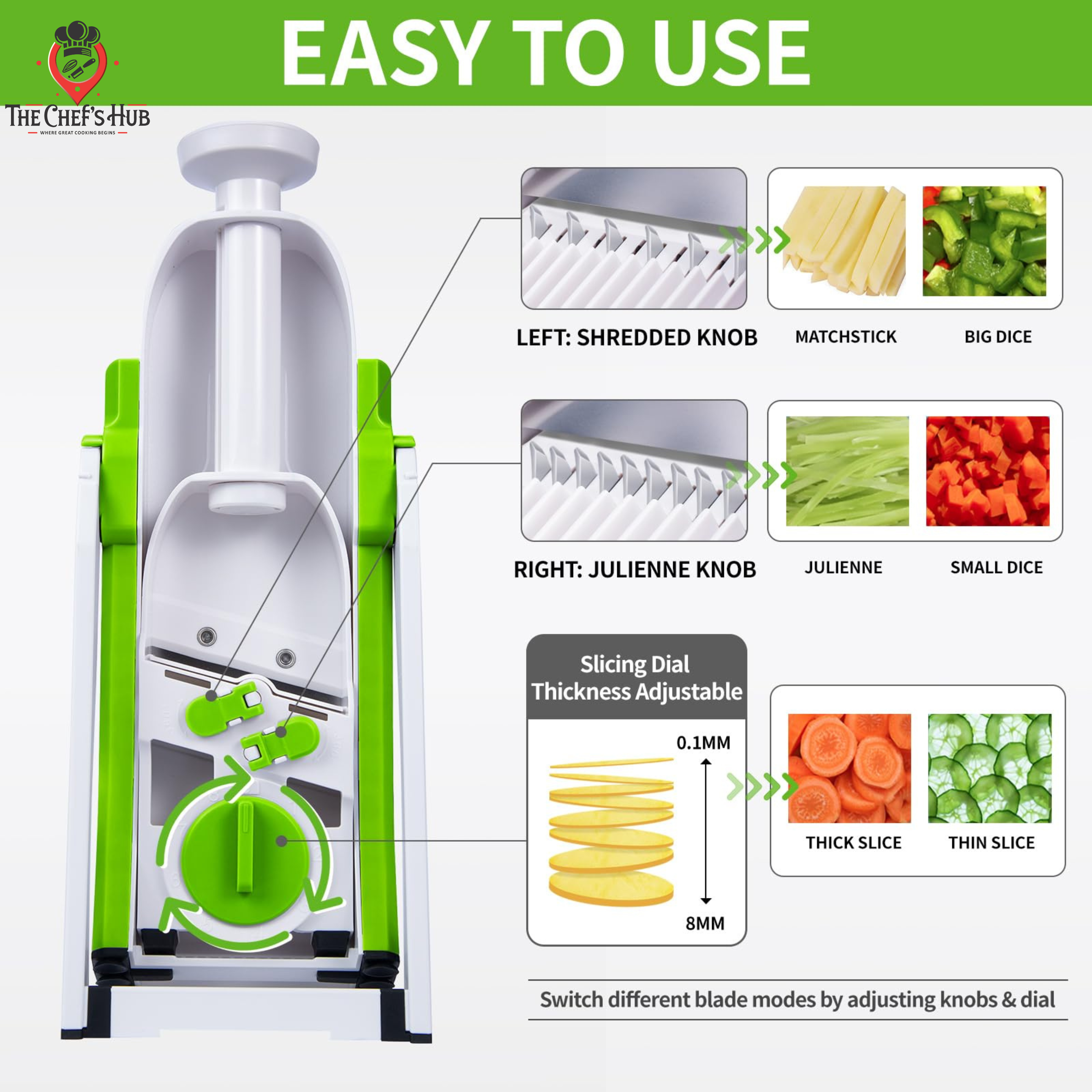 Safe Mandoline Vegetable Slicer with Container | 30+ Cuts Hand-Protect Design