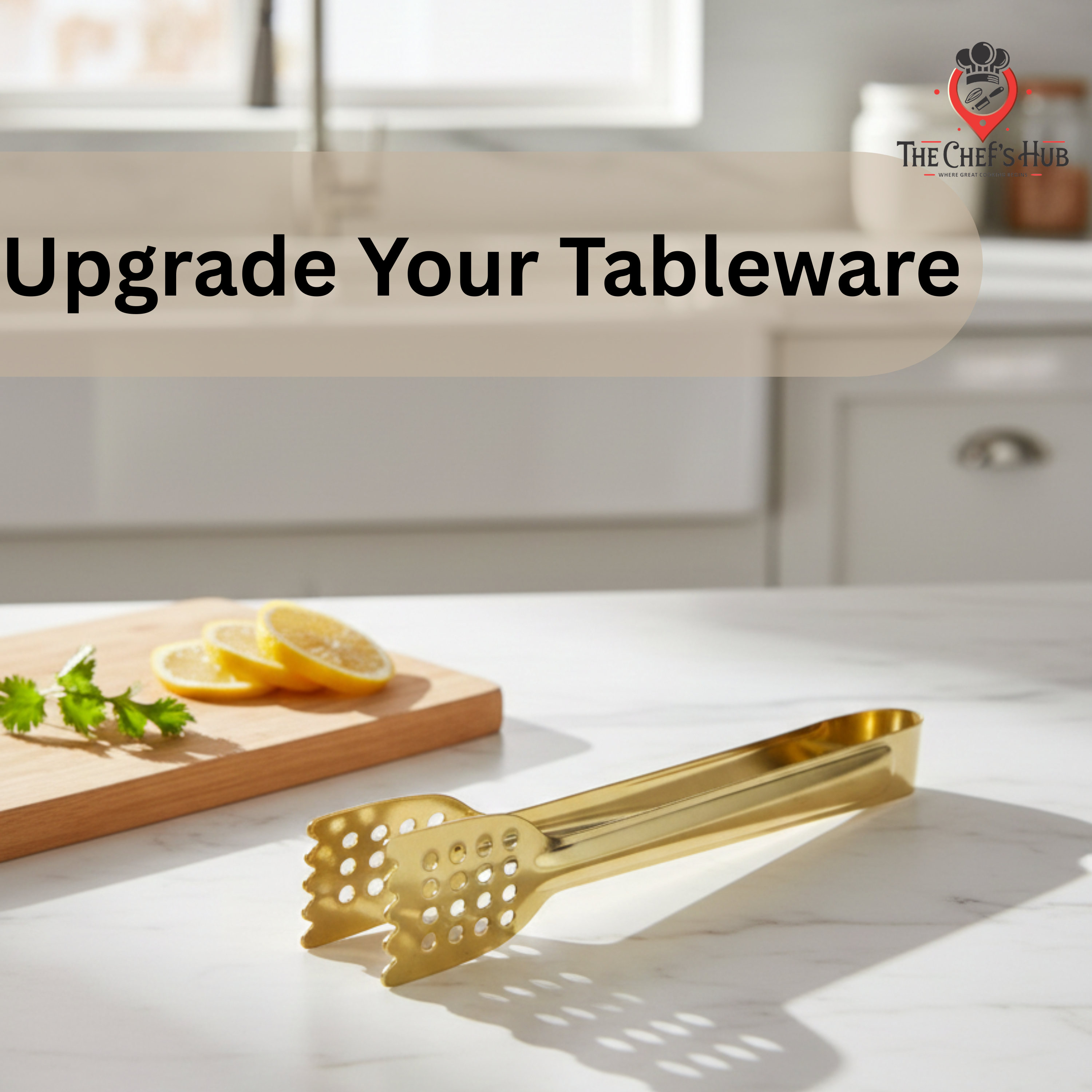 The Chef’s Hub Gold Serving Tongs – 7 Inch Stainless Steel for BBQ & Snacks