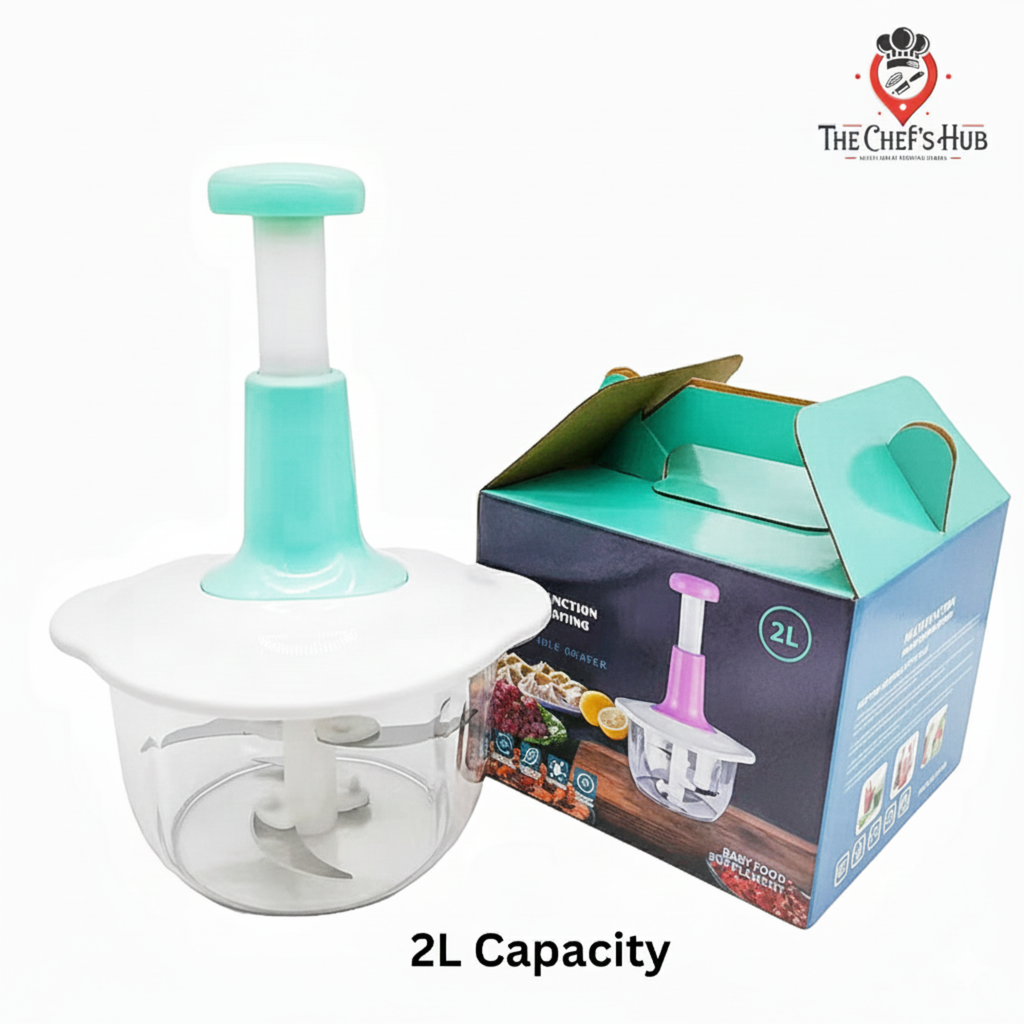 2 Litre Capacity Hand Press Food Chopper-Manual Vegetable Chopper