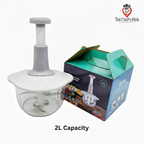 2 Litre Capacity Hand Press Food Chopper-Manual Vegetable Chopper