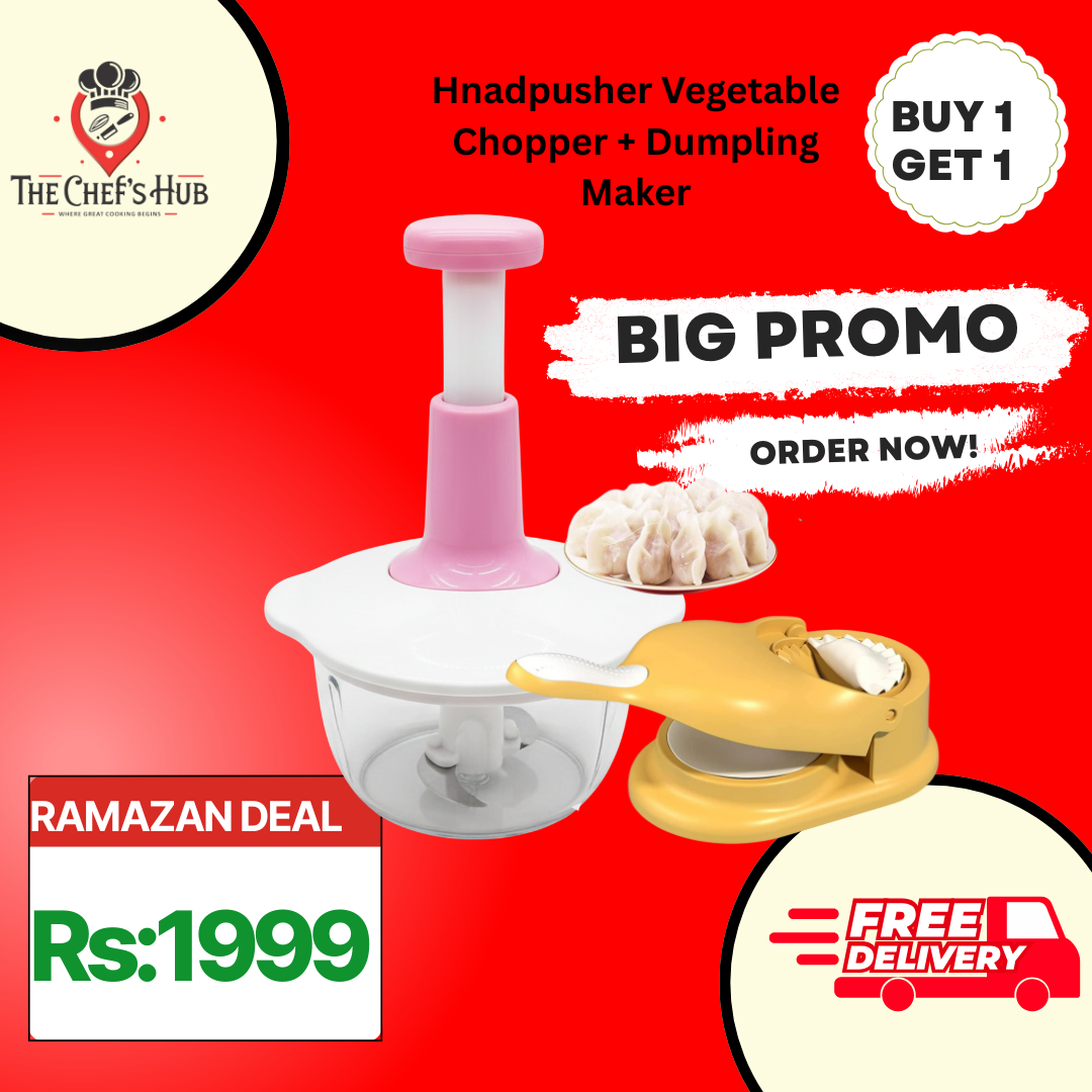 Ramzan Special Deal 2 Liter Hand Pusher Chopper + 2 In 1 Dumpling Maker in Just Rs: 1999/-